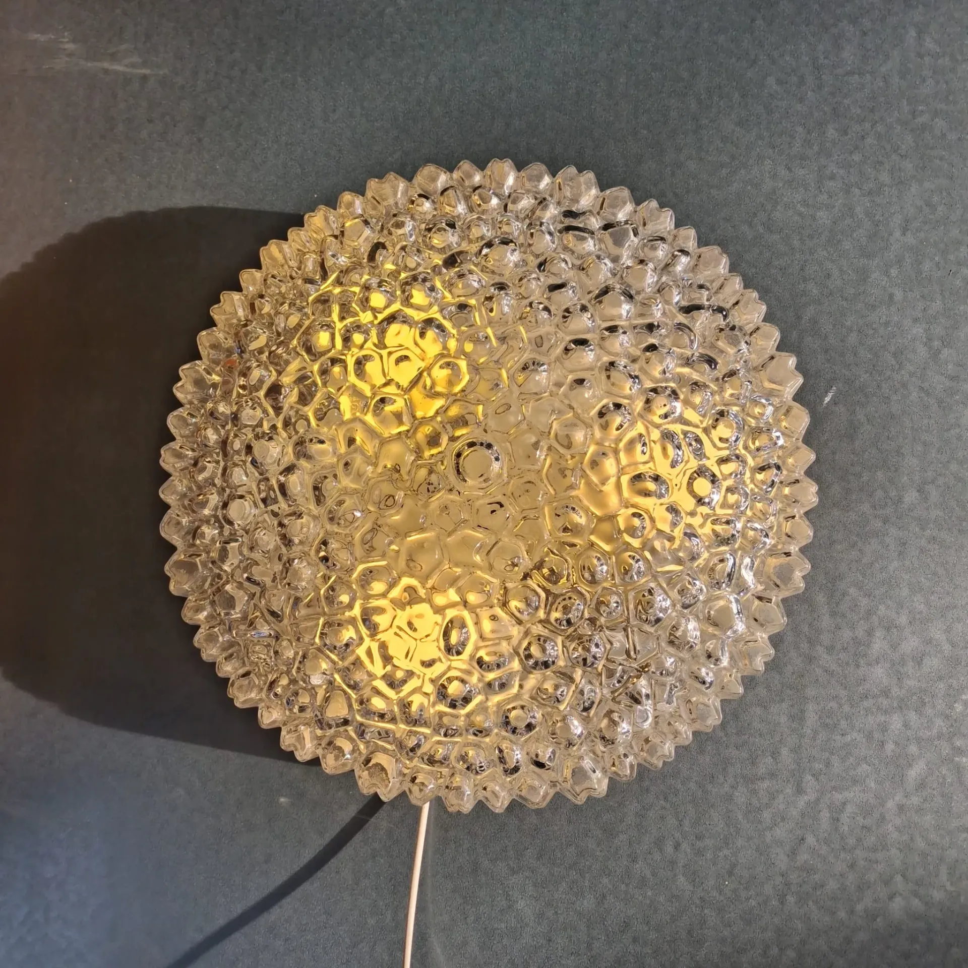 Bubble glass wall or ceiling light by Helena Tynell for Glashutte Limburg ca. 1970